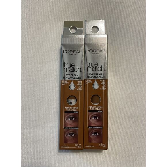 L'Oreal Paris (2) True Match Eye Cream in a Concealer Deep N9-10 paraben free - Picture 1 of 2